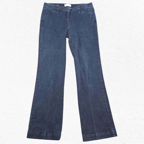 Talbots Signature Bootcut Jeans Dark Wash Blue Stretch Mid-Rise Denim Size 8 29 - Picture 2 of 11